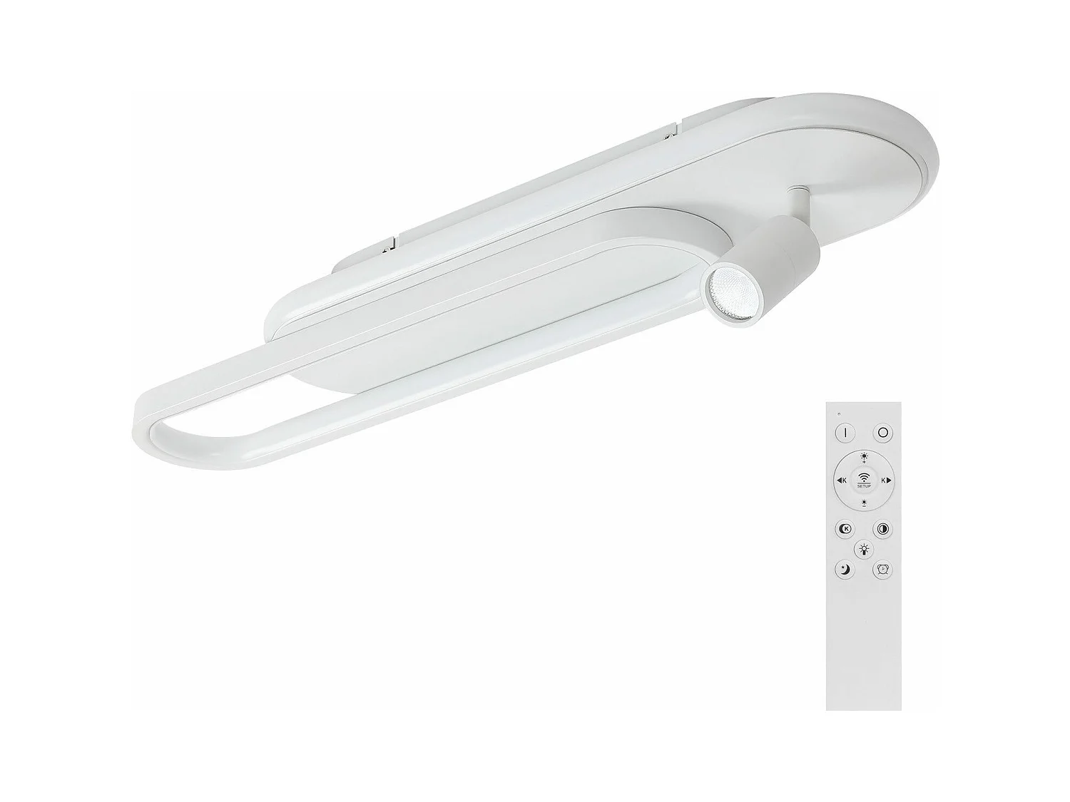 NETTLIFE Nowoczesna biała ściemnialna lampa sufitowa LED z 1 reflektorem sufitowym