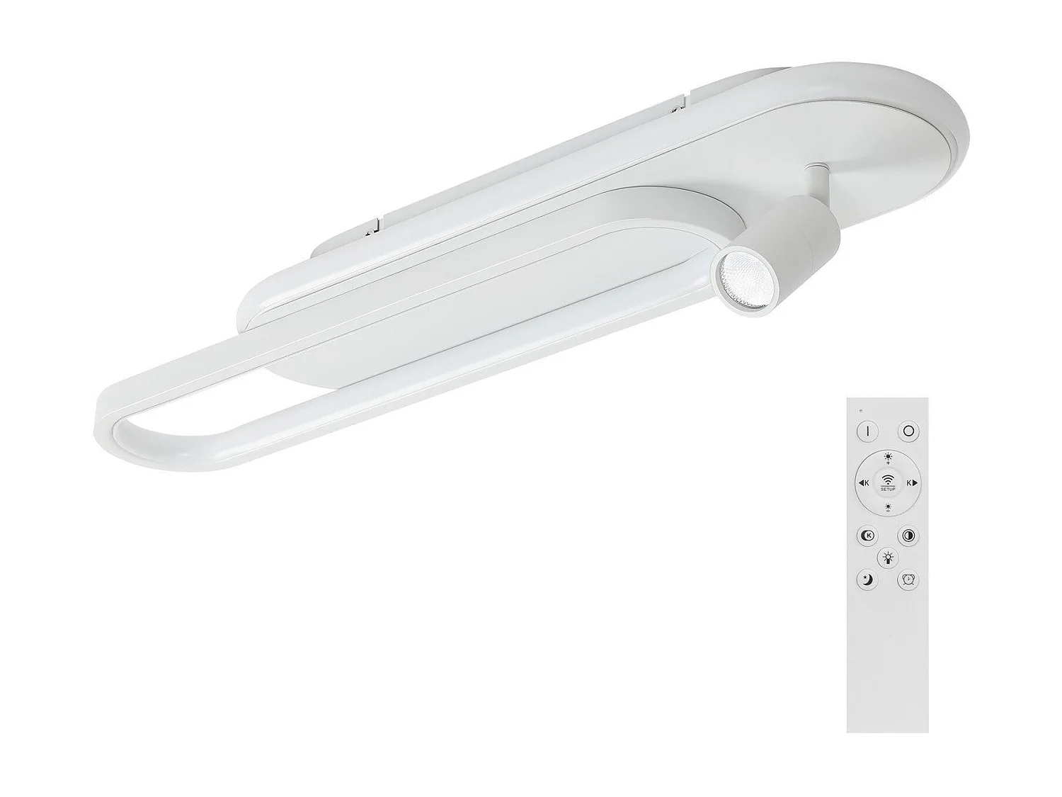 Plafonnier LED NETTLIFE blanc moderne à intensité variable avec 1 spot de plafond