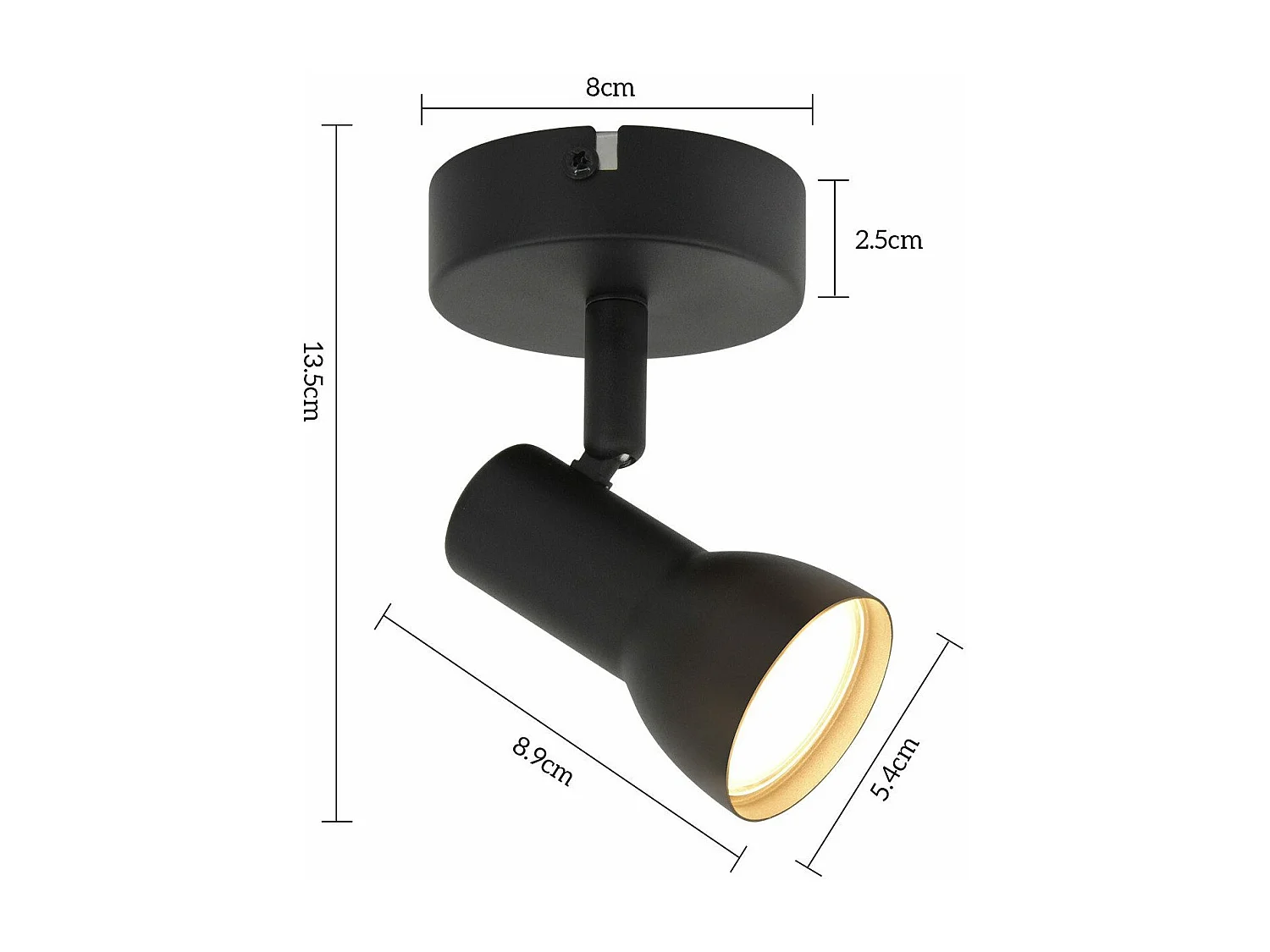 Spot de plafond NETTLIFE 1 flamme noir moderne pour intérieur, GU10, pour chambre à coucher
