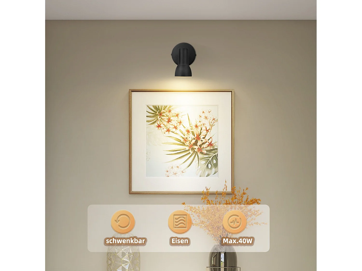 Spot de plafond NETTLIFE 1 flamme noir moderne pour intérieur, GU10, pour chambre à coucher