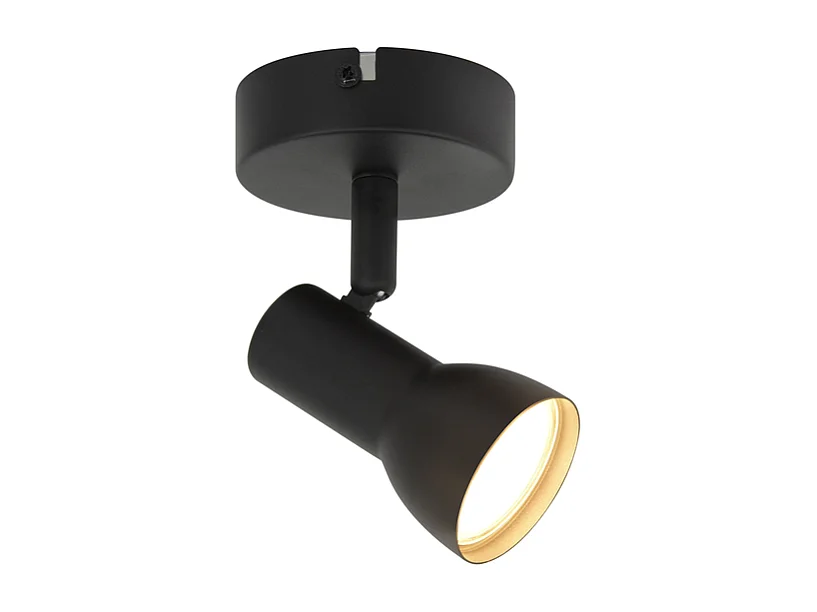 NETTLIFE Foco de techo de 1 llama, negro, moderno, para interiores, GU10, para dormitorio