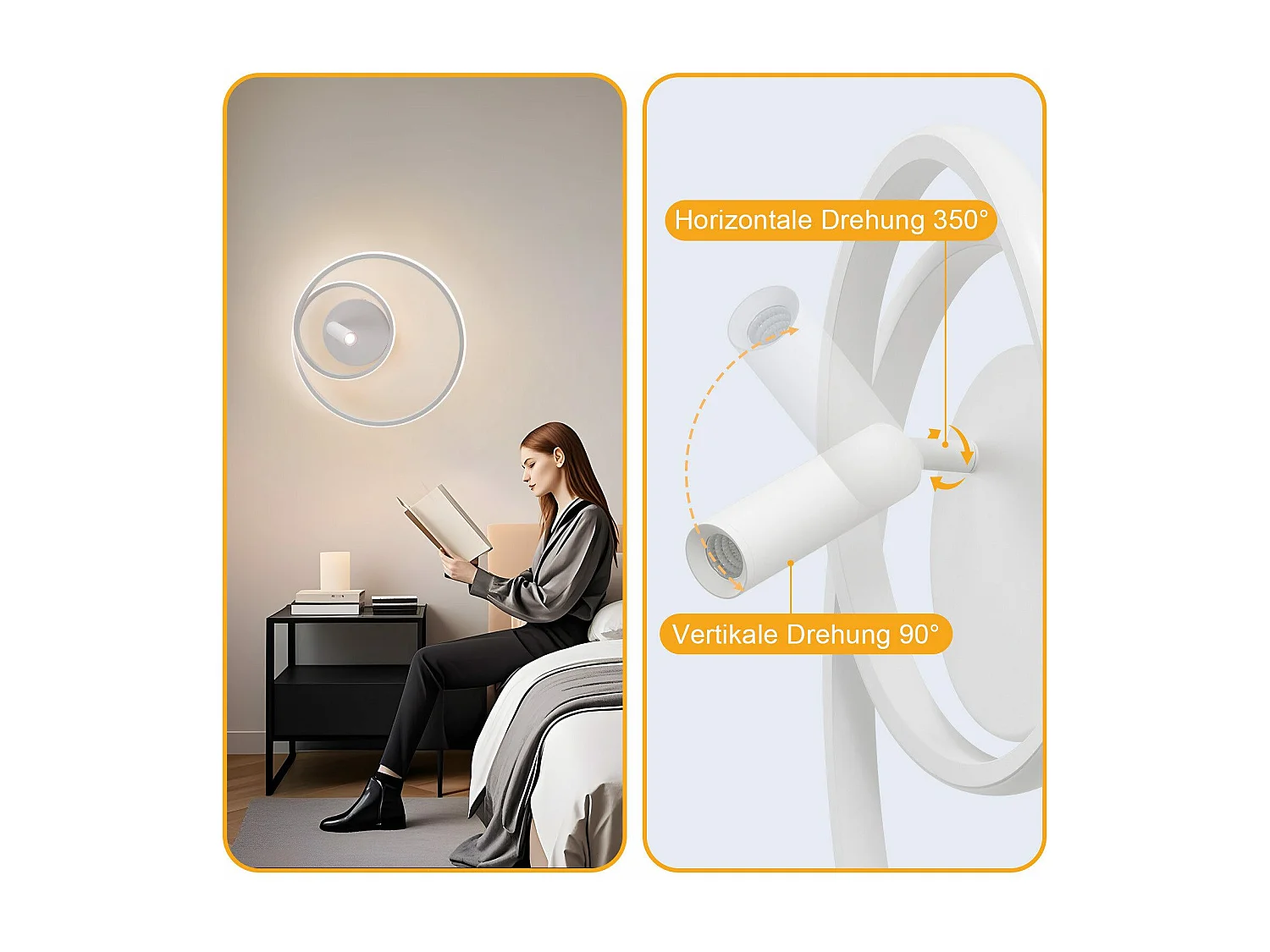 Plafonnier LED NETTLIFE à intensité variable : 40 cm, design moderne, 37 W, avec spot, pour chambre à coucher, salon, blanc