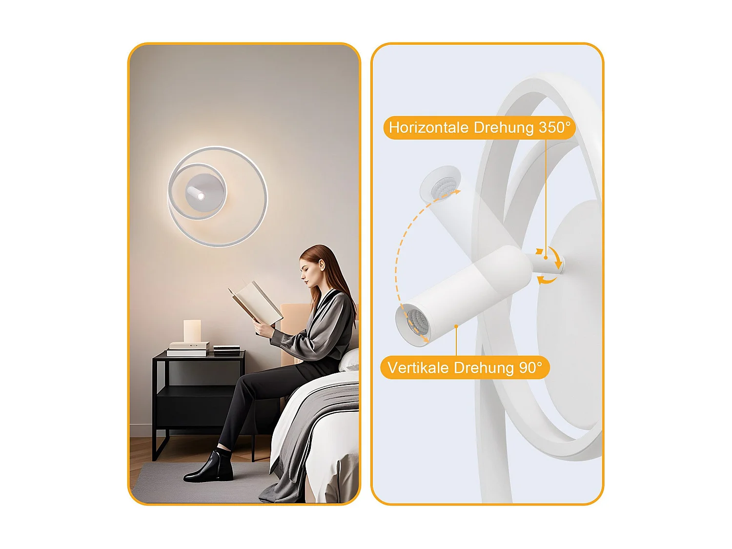 Plafonnier LED NETTLIFE à intensité variable : 40 cm, design moderne, 37 W, avec spot, pour chambre à coucher, salon, blanc