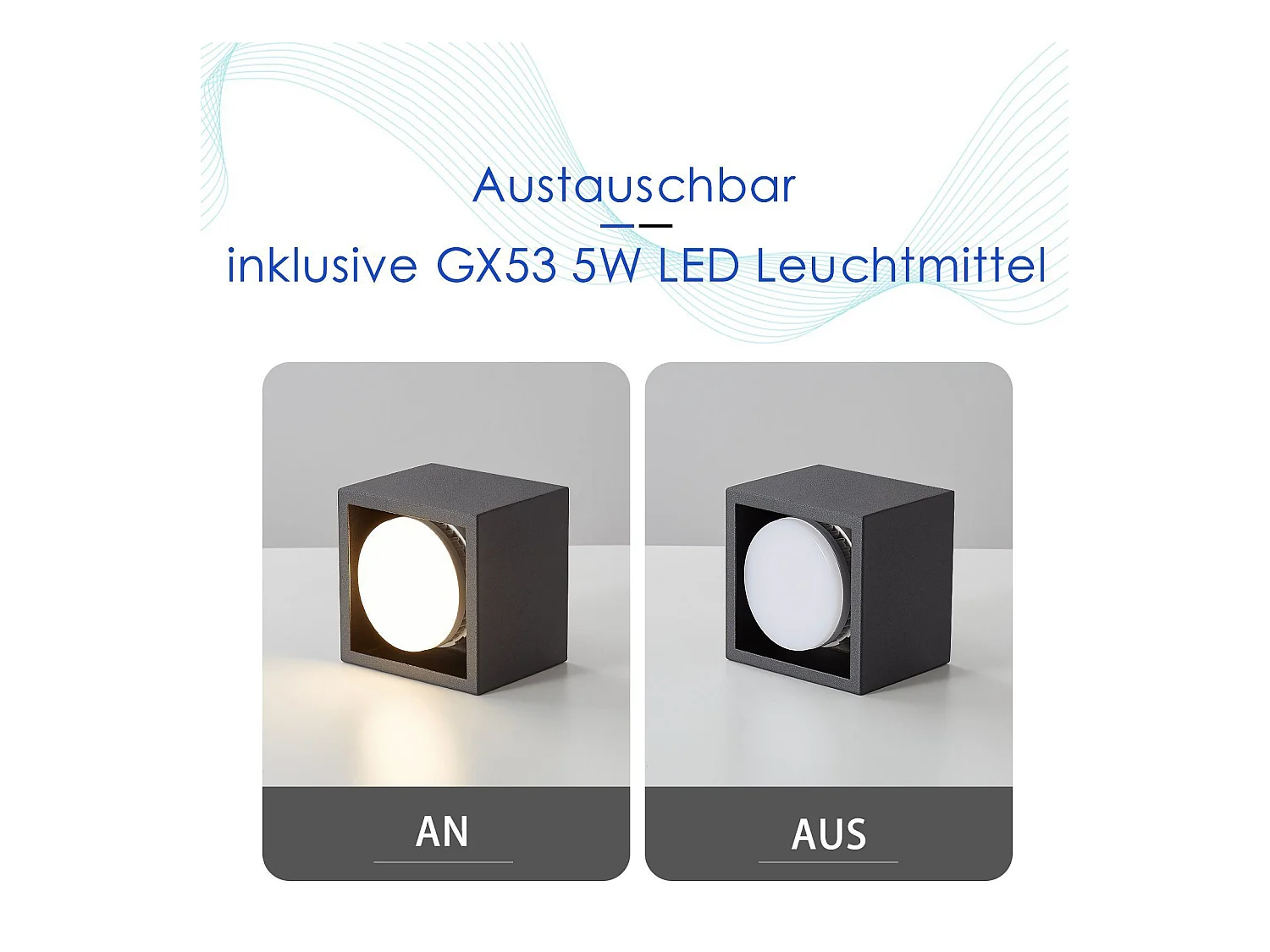 NETTLIFE 1-flammige Deckenspots, moderner Deckenstrahler - GX53, schwenkbar für Wohnzimmer