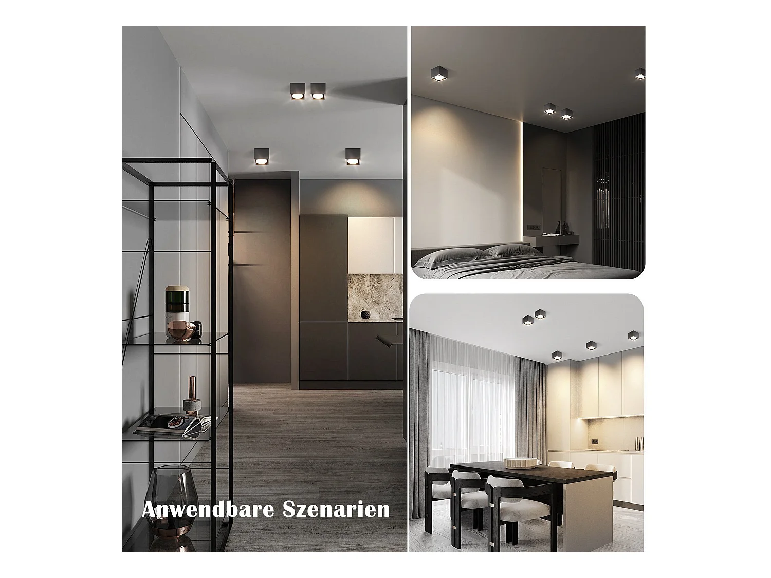 NETTLIFE 1-flammige Deckenspots, moderner Deckenstrahler - GX53, schwenkbar für Wohnzimmer