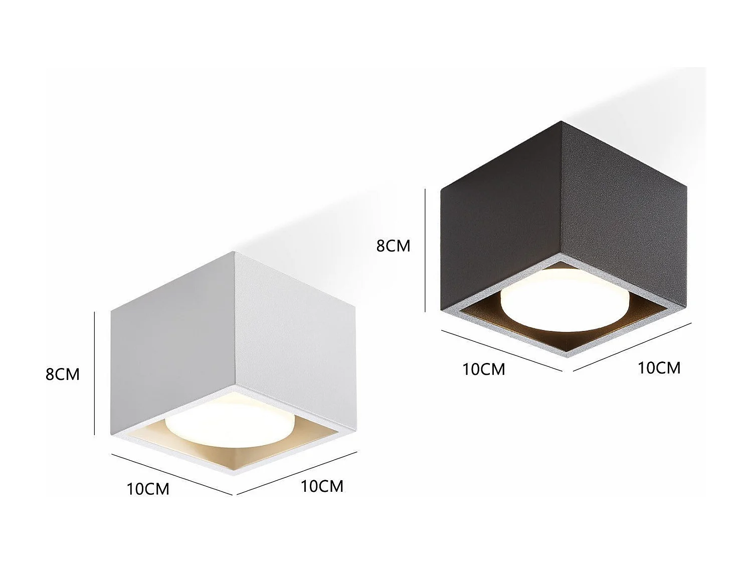 Spots de plafond NETTLIFE 1 flamme, spot de plafond moderne - GX53, pivotant pour salon