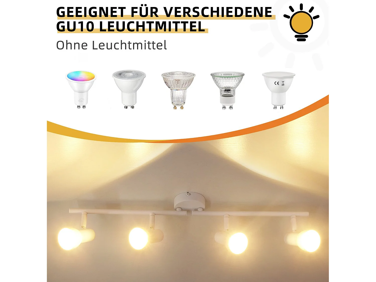 Spot de plafond NETTLIFE 4 flammes GU10, design moderne, en métal, pour salon, couloir