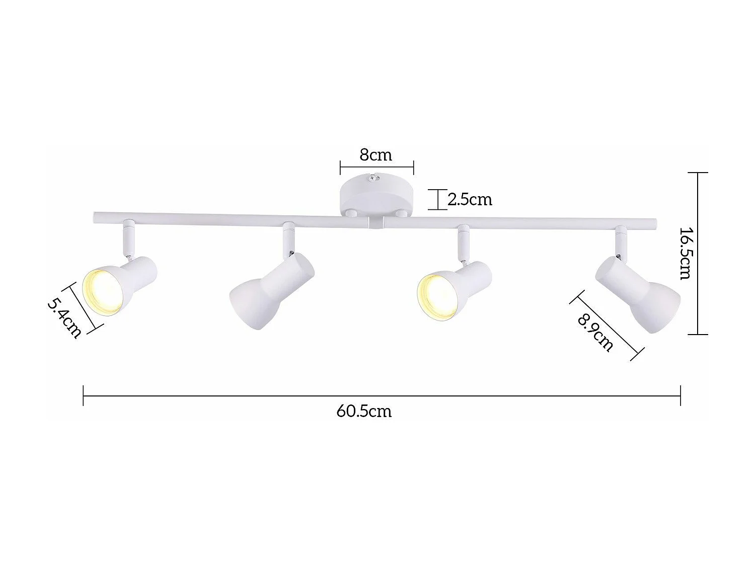 Spot de plafond NETTLIFE 4 flammes GU10, design moderne, en métal, pour salon, couloir