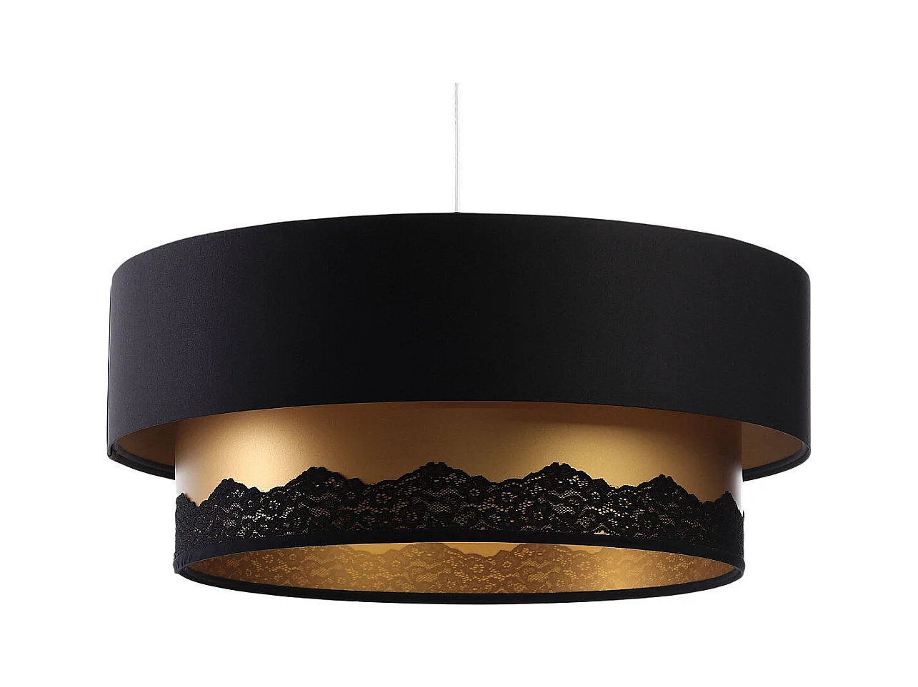 Suspension duo satiné finition dentelle Ø50cm