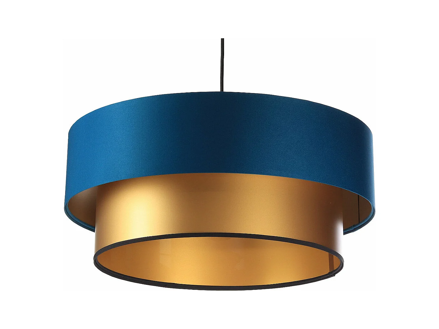 Suspension Duo bleu et doré Ø50cm