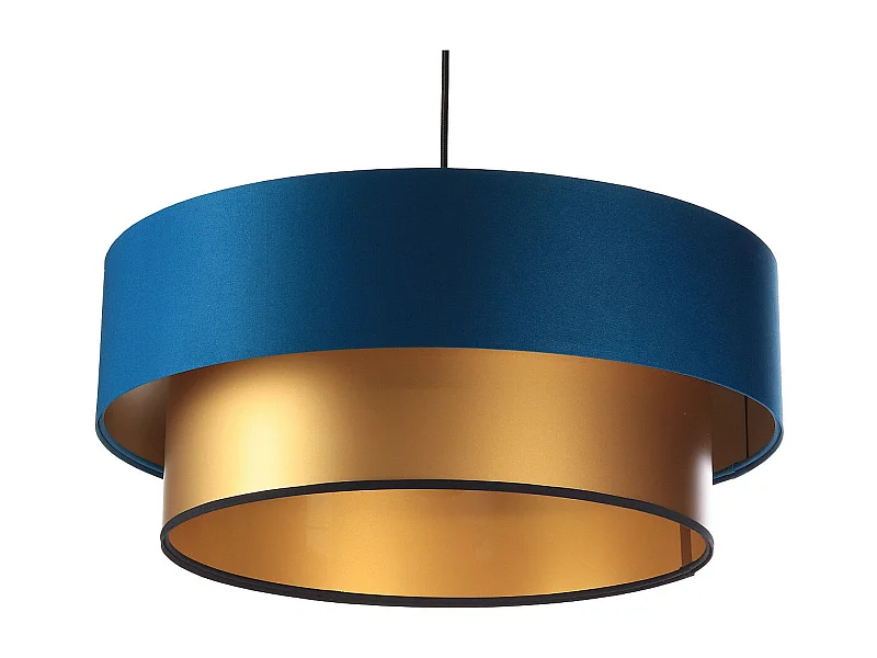 Suspension Duo bleu et doré Ø50cm