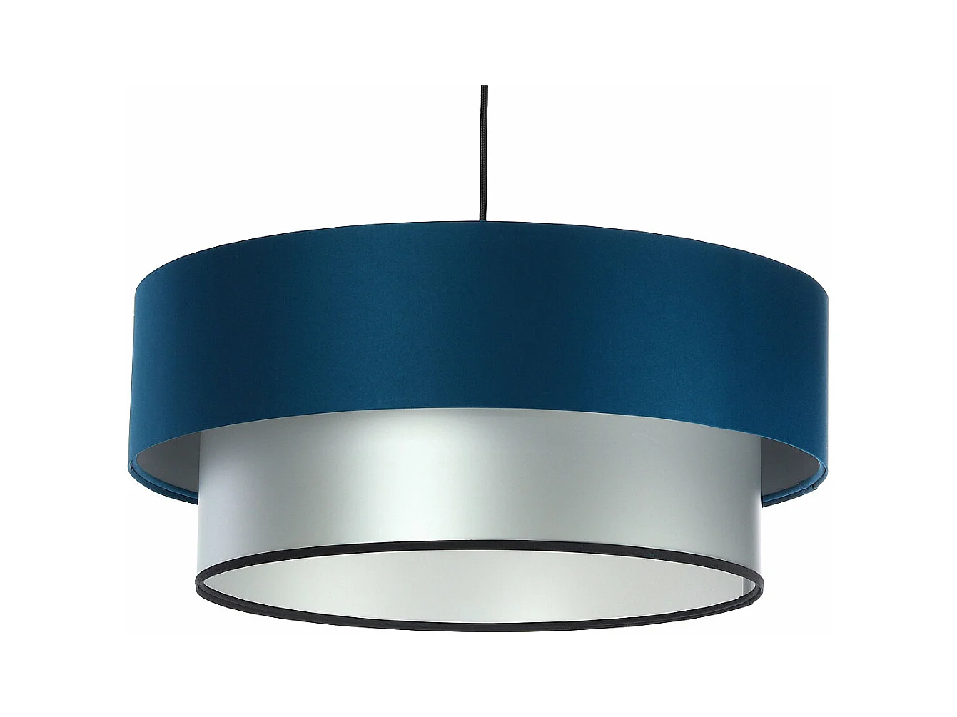 Suspension Duo bleu et argent Ø40cm