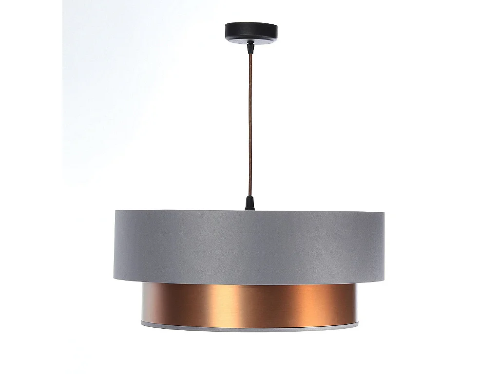 Suspension Duo gris et cuivré Ø40cm