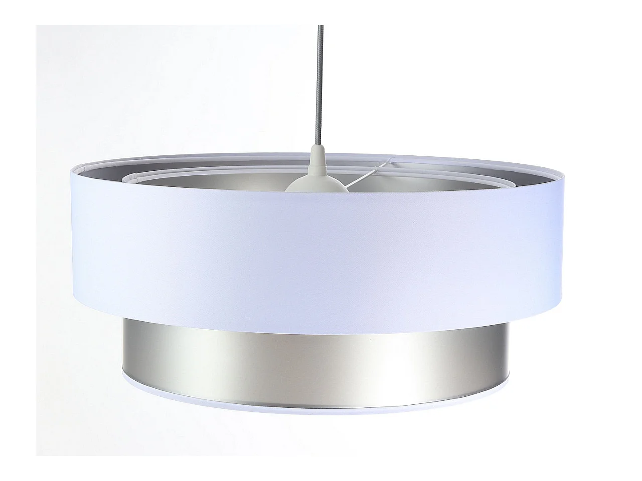 Suspension Duo blanc et argent  Ø40cm