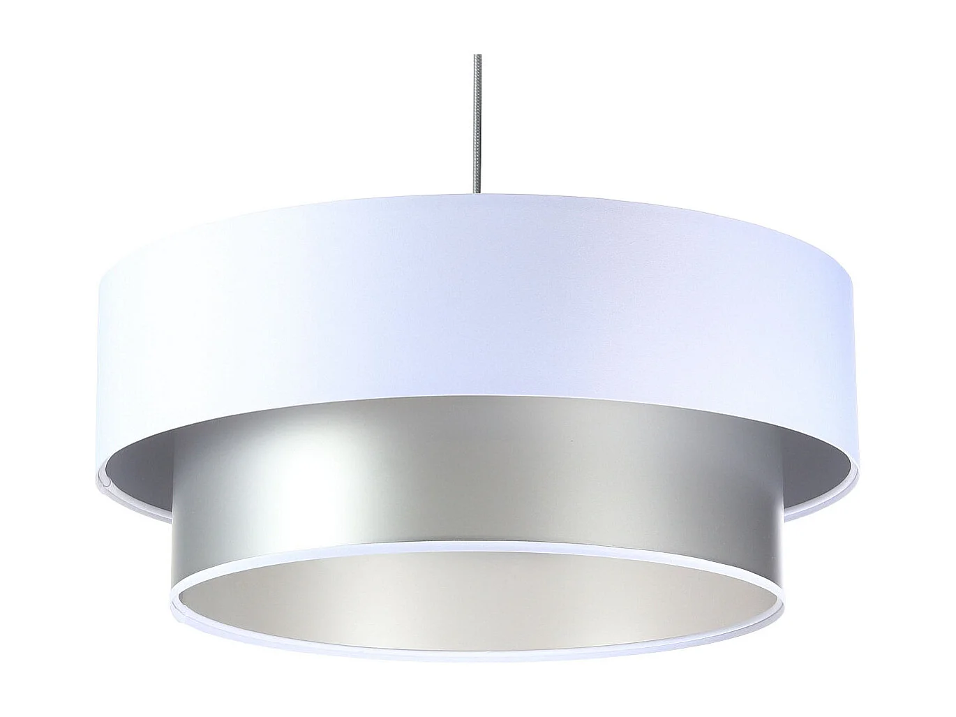Lampa wisząca DOUBLE WHITE 40 biała/srebrna