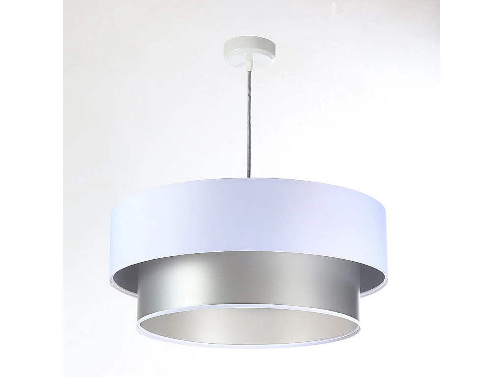 Lampa wisząca DOUBLE WHITE 40 biała/srebrna