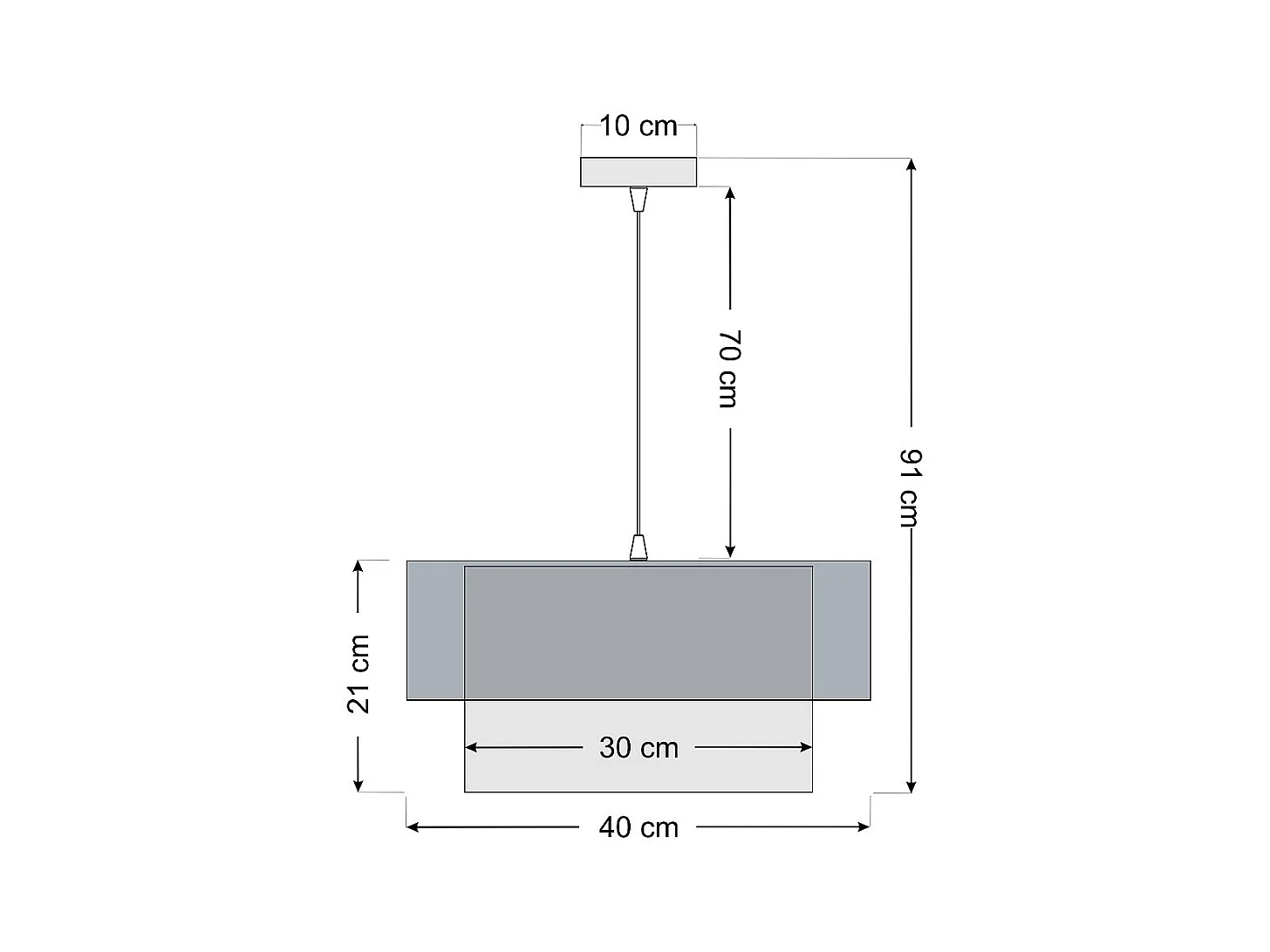 Suspension Duo blanc et doré Ø40cm