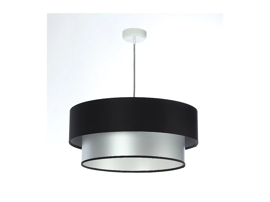 Suspension Duo noir et argent Ø60cm