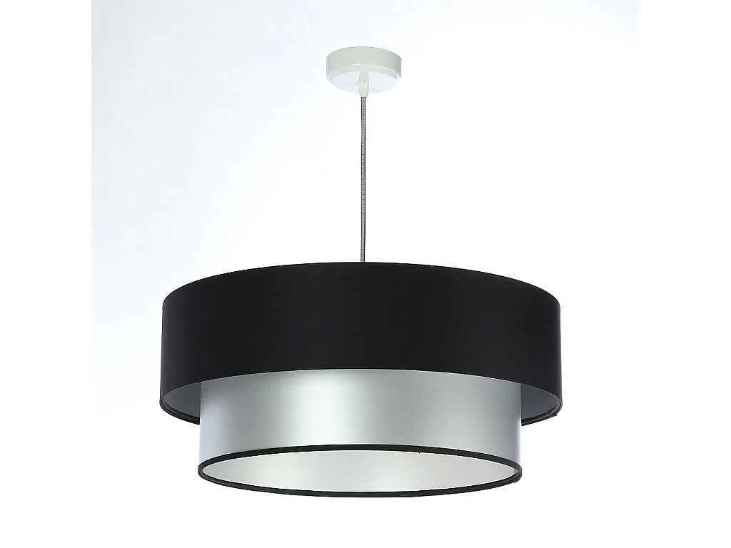 Lampa wisząca DOUBLE BLACK 60 srebrna/czarna