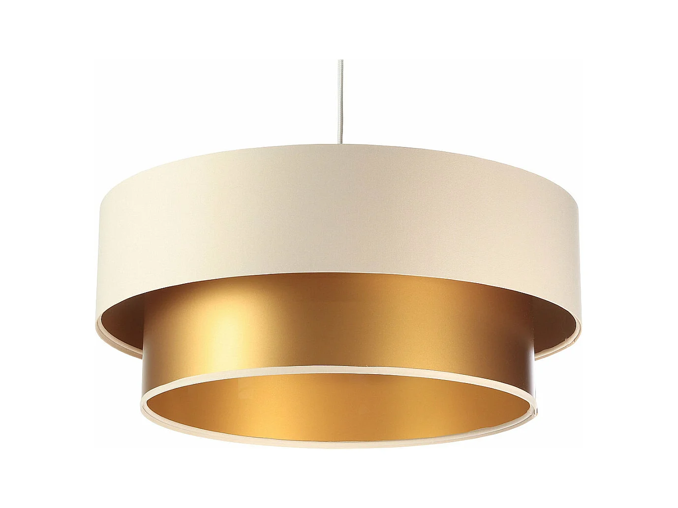 Suspension Duo crême et doré Ø40cm