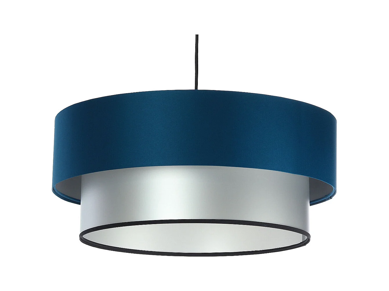 Suspension Duo bleu et argent Ø50cm