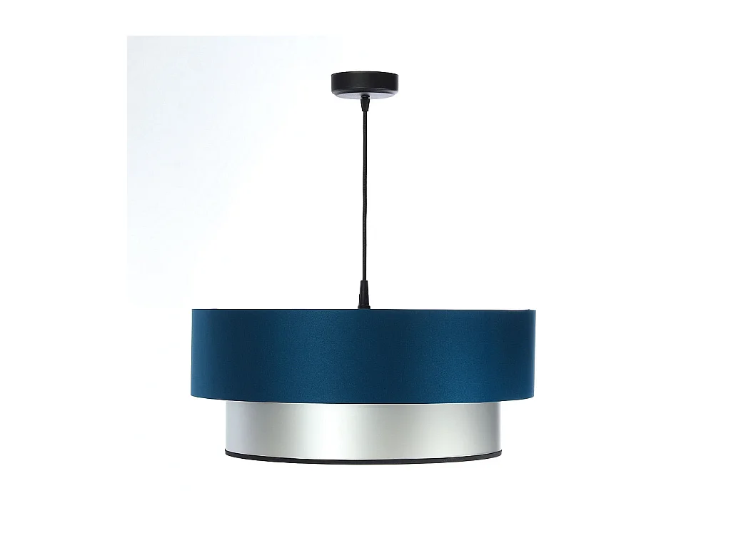 Suspension Duo bleu et argent Ø50cm