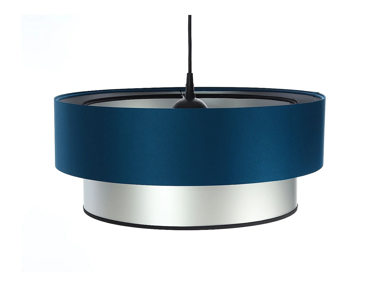 Suspension Duo bleu et argent Ø50cm