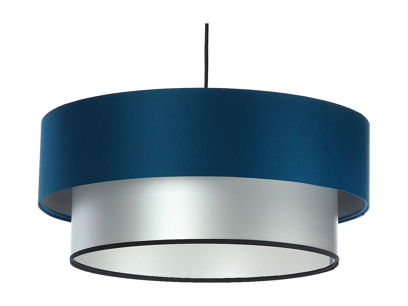 Suspension Duo bleu et argent Ø50cm