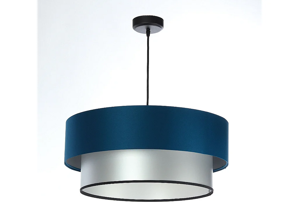 Suspension Duo bleu et argent Ø50cm