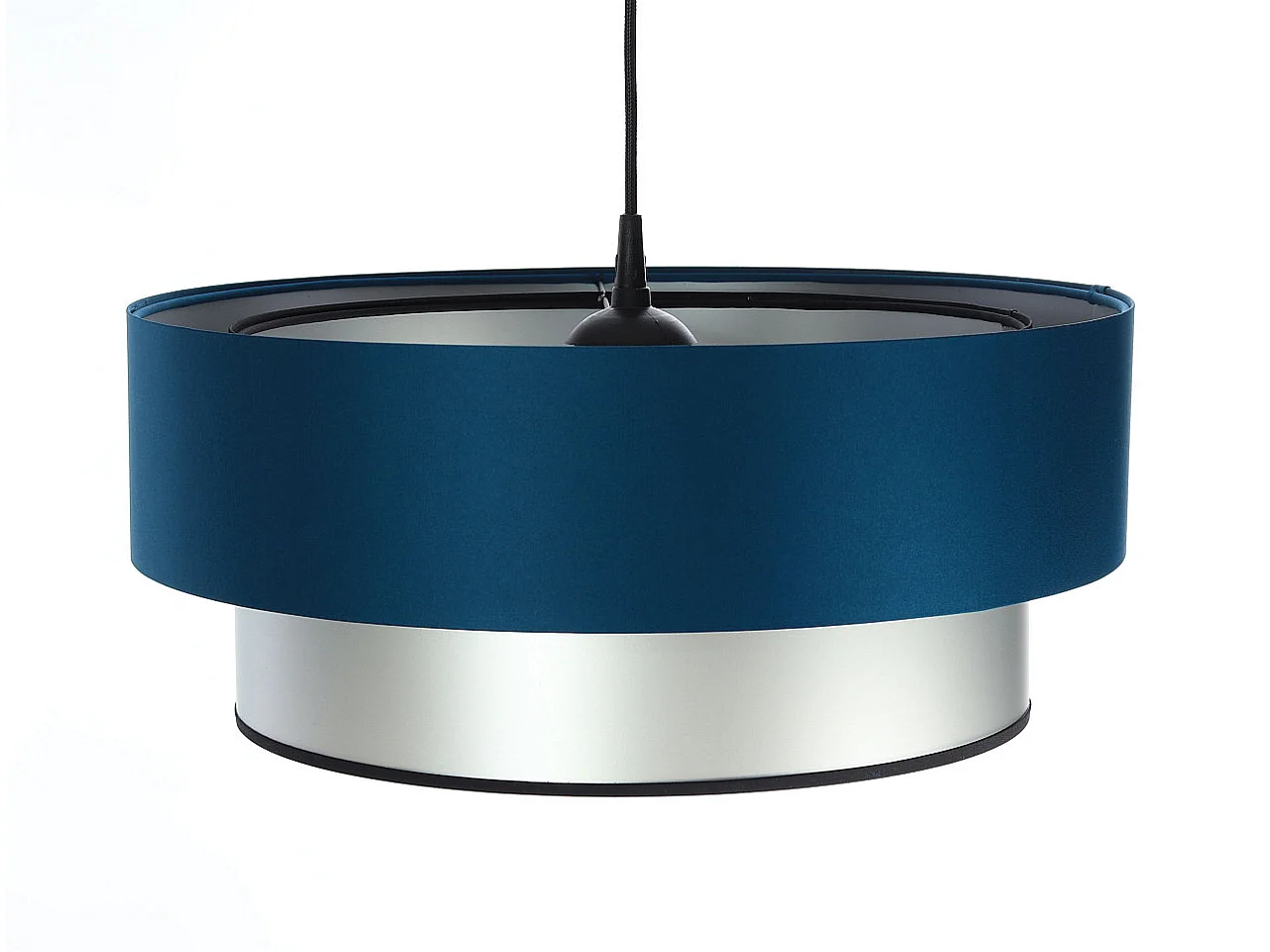 Suspension Duo bleu et argent Ø50cm