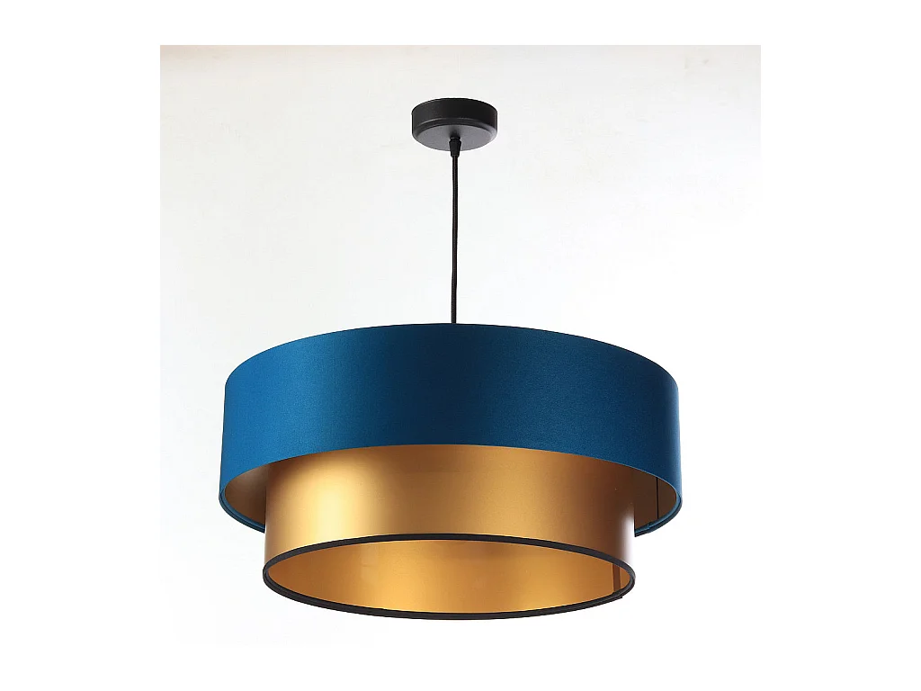 Suspension Duo bleu et doré Ø40cm