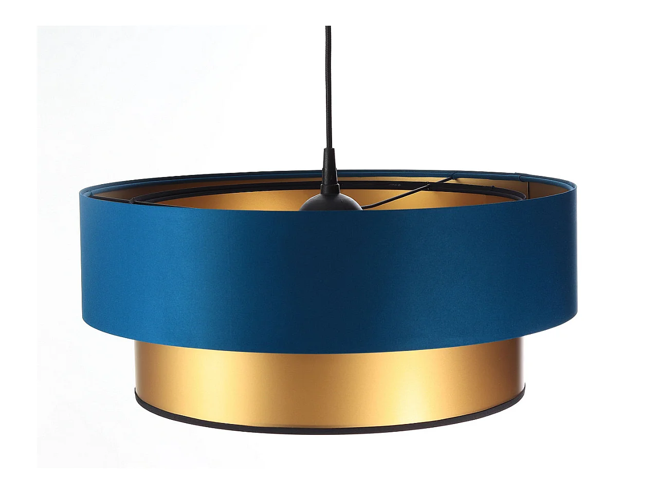 Suspension Duo bleu et doré Ø40cm