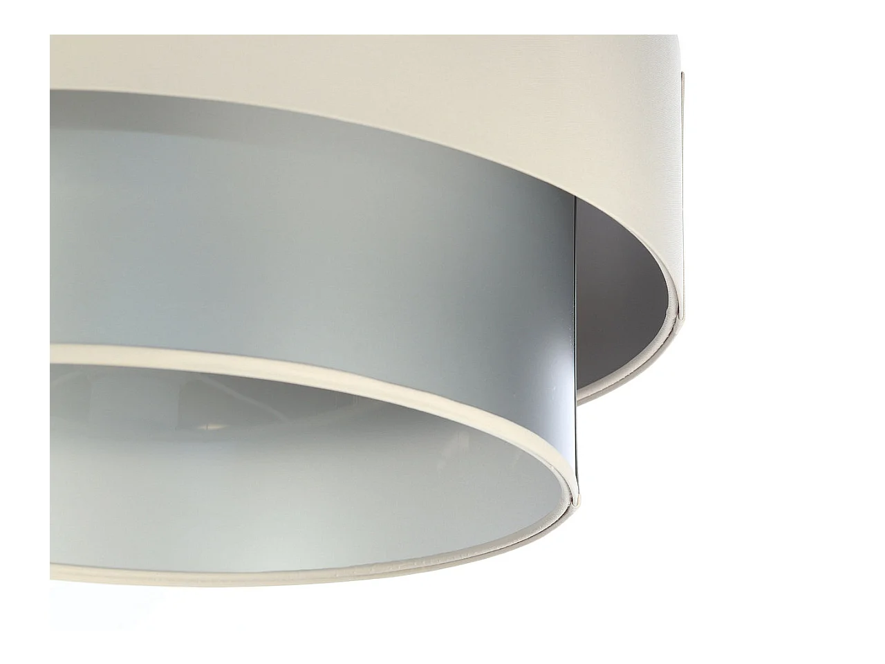 Suspension Duo crême et argent Ø40cm