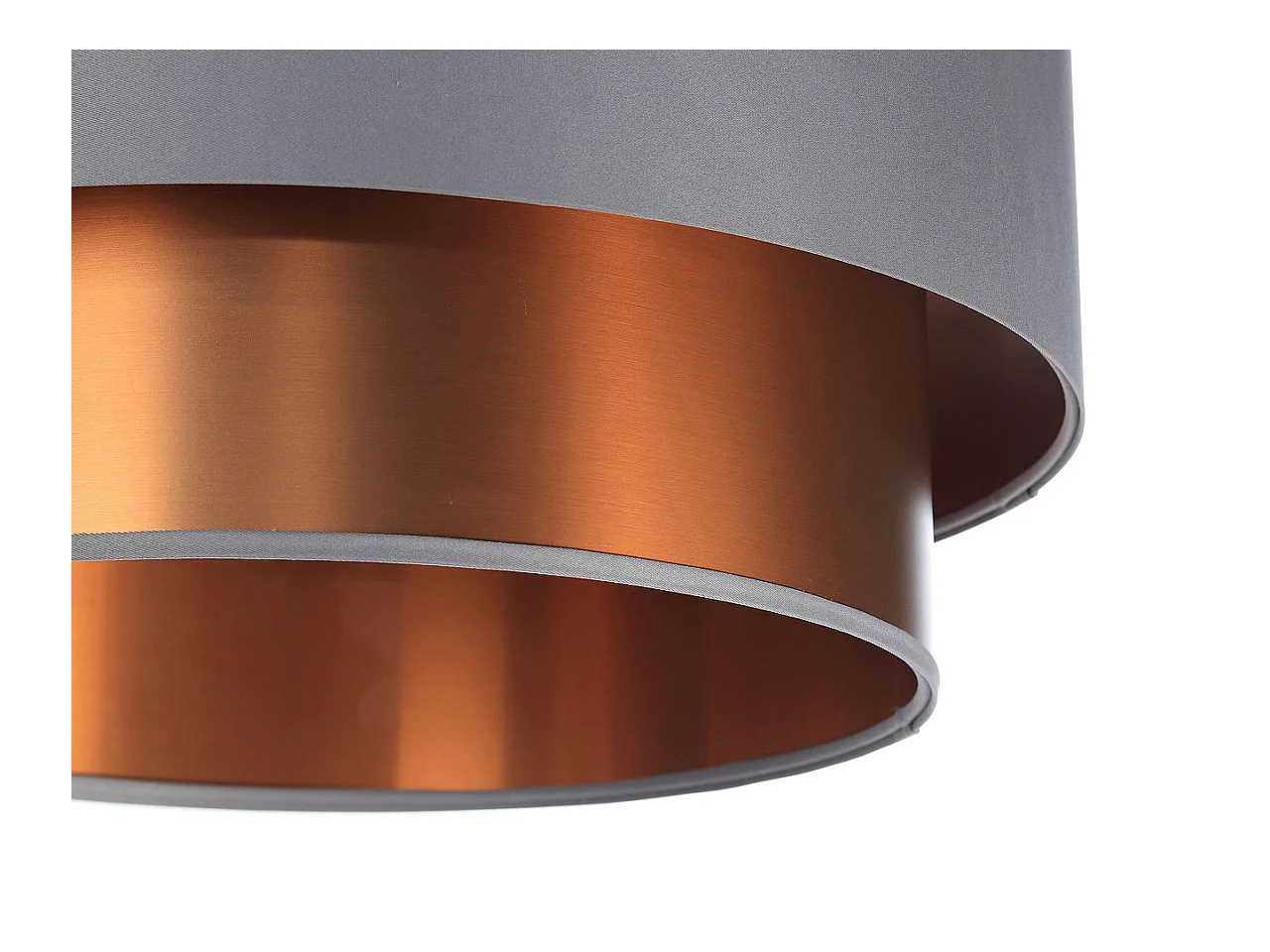 Suspension Duo gris et cuivré Ø50cm