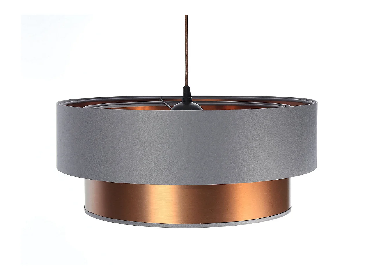 Suspension Duo gris et cuivré Ø50cm