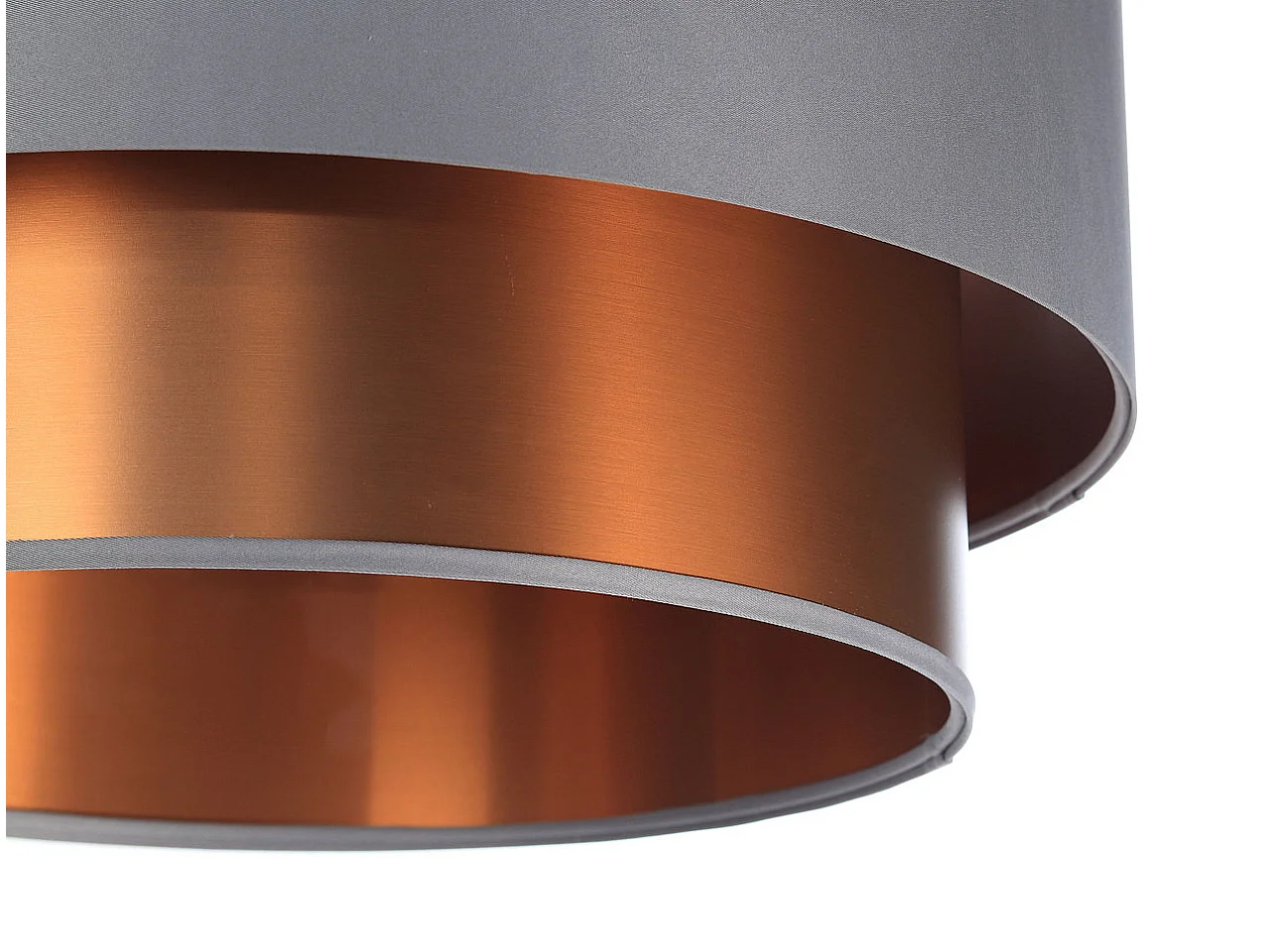 Suspension Duo gris et cuivré Ø50cm