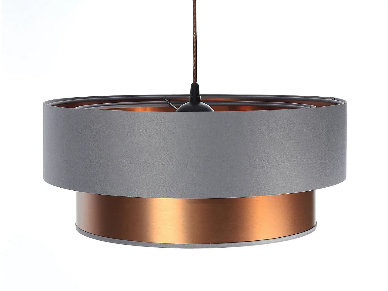 Suspension Duo gris et cuivré Ø50cm