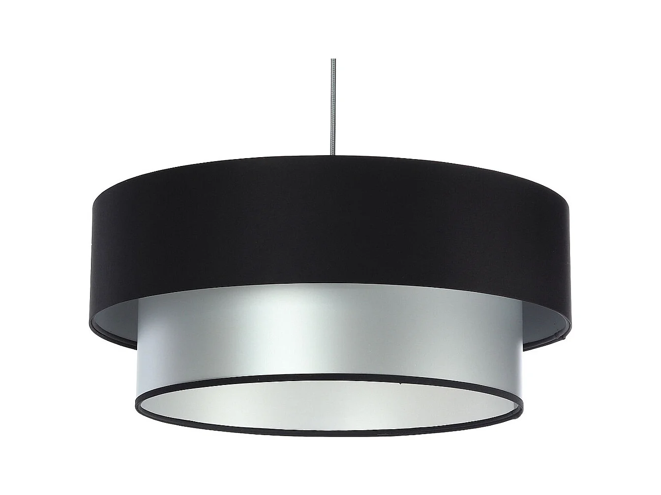 Suspension Duo noir et argent Ø50cm
