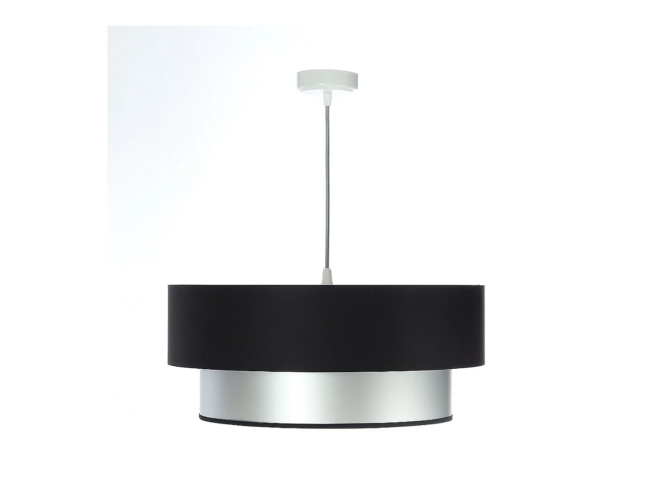 Suspension Duo noir et argent Ø50cm