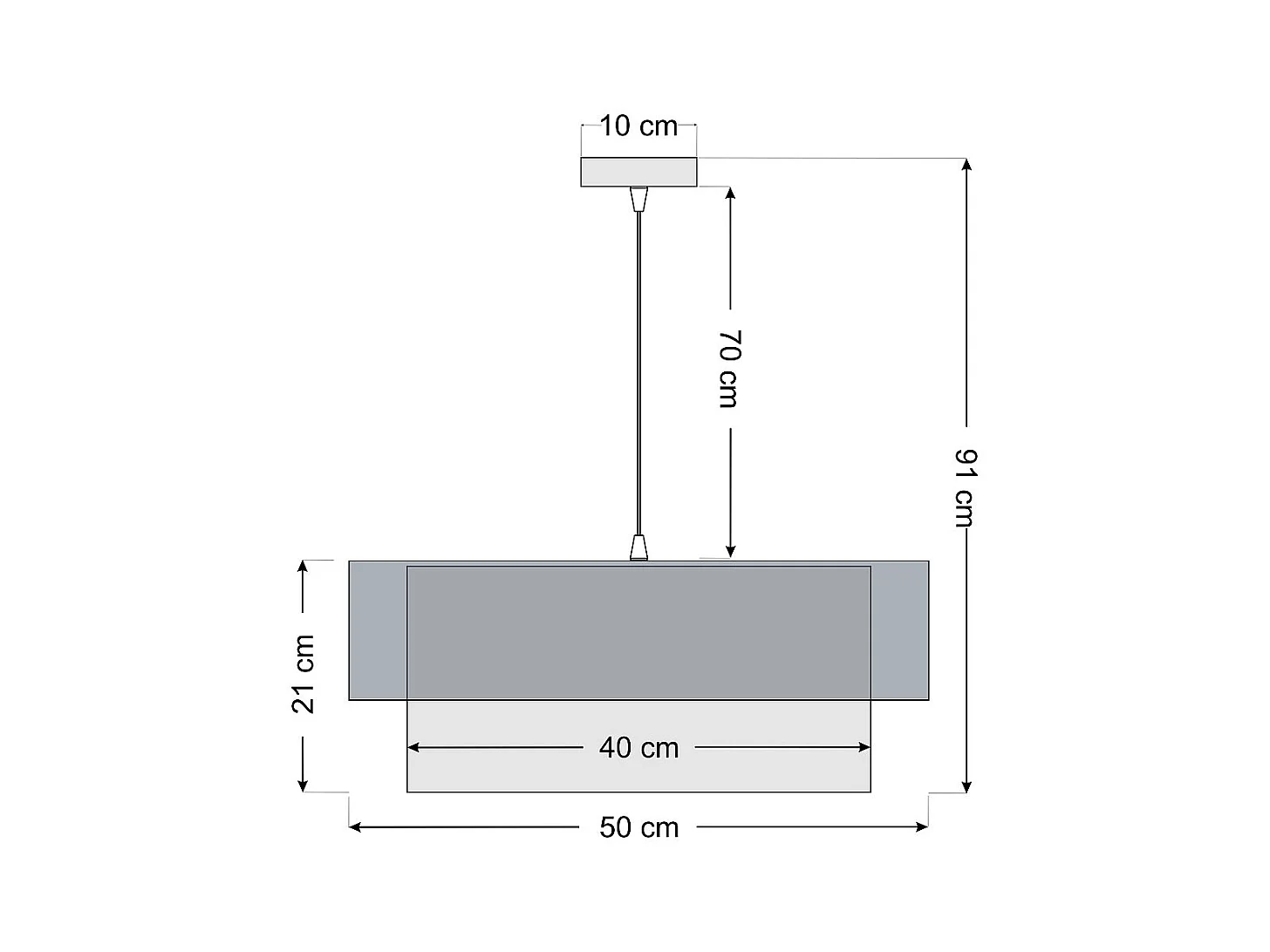 Suspension Duo noir et argent Ø50cm