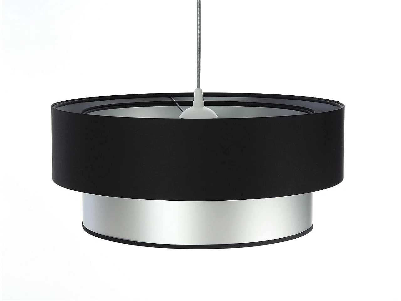 Lampa wisząca DOUBLE BLACK 50 srebrna/czarna