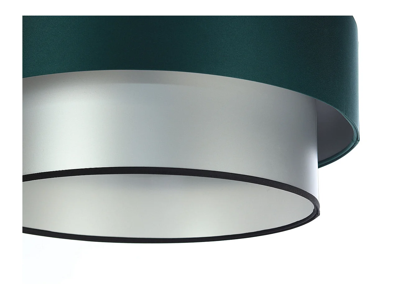 Suspension Duo vert bouteille et argent Ø60cm