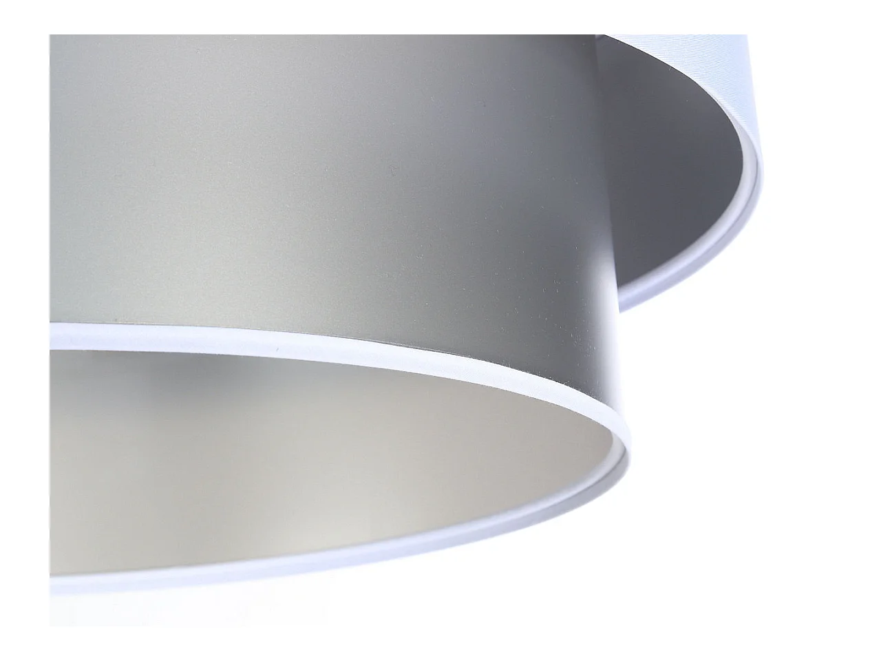 Suspension Duo blanc et argent  Ø60cm