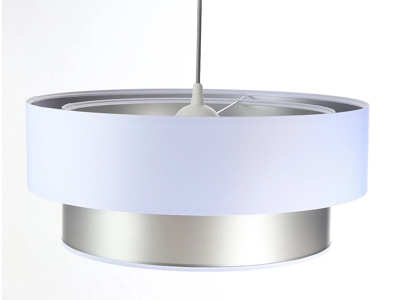Lampa wisząca DOUBLE WHITE 60 biała/srebrna