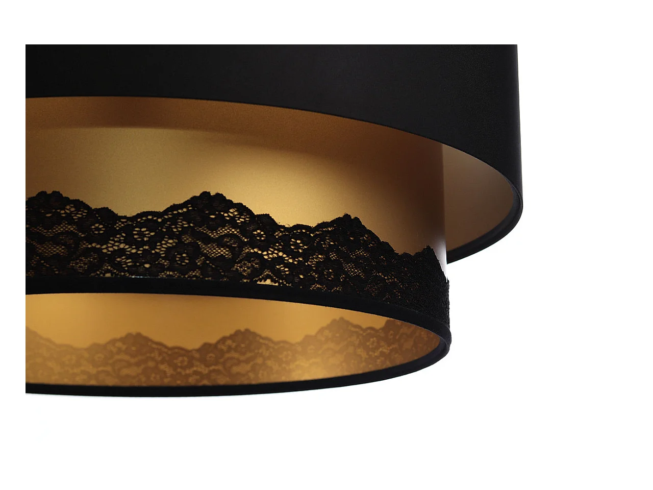 Suspension duo satiné finition dentelle Ø40cm