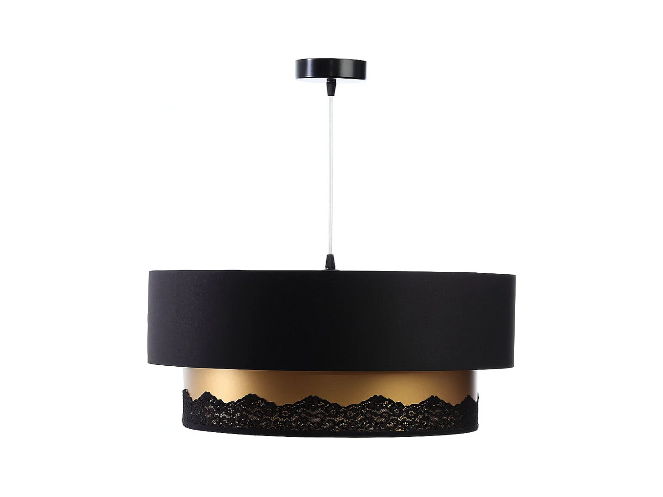 Suspension duo satiné finition dentelle Ø40cm