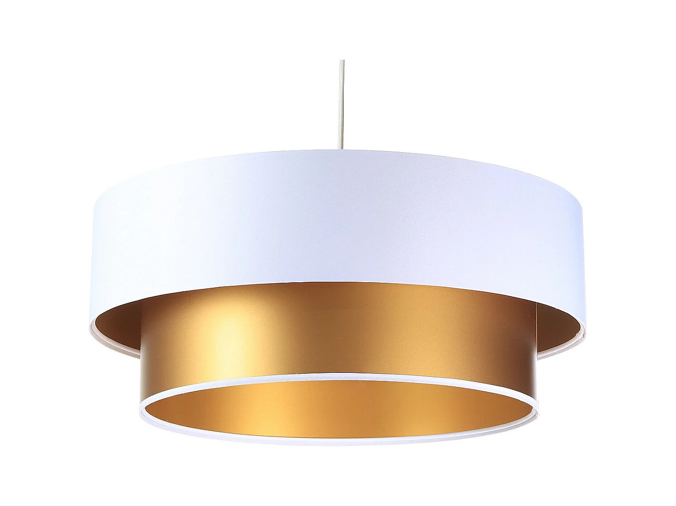 Suspension Duo blanc et doré Ø60cm