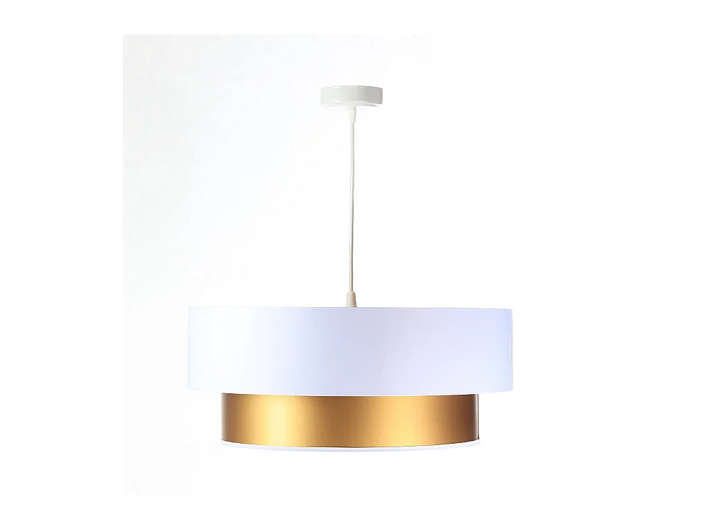 Suspension Duo blanc et doré Ø60cm