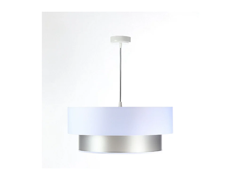 Suspension Duo blanc et argent  Ø50cm