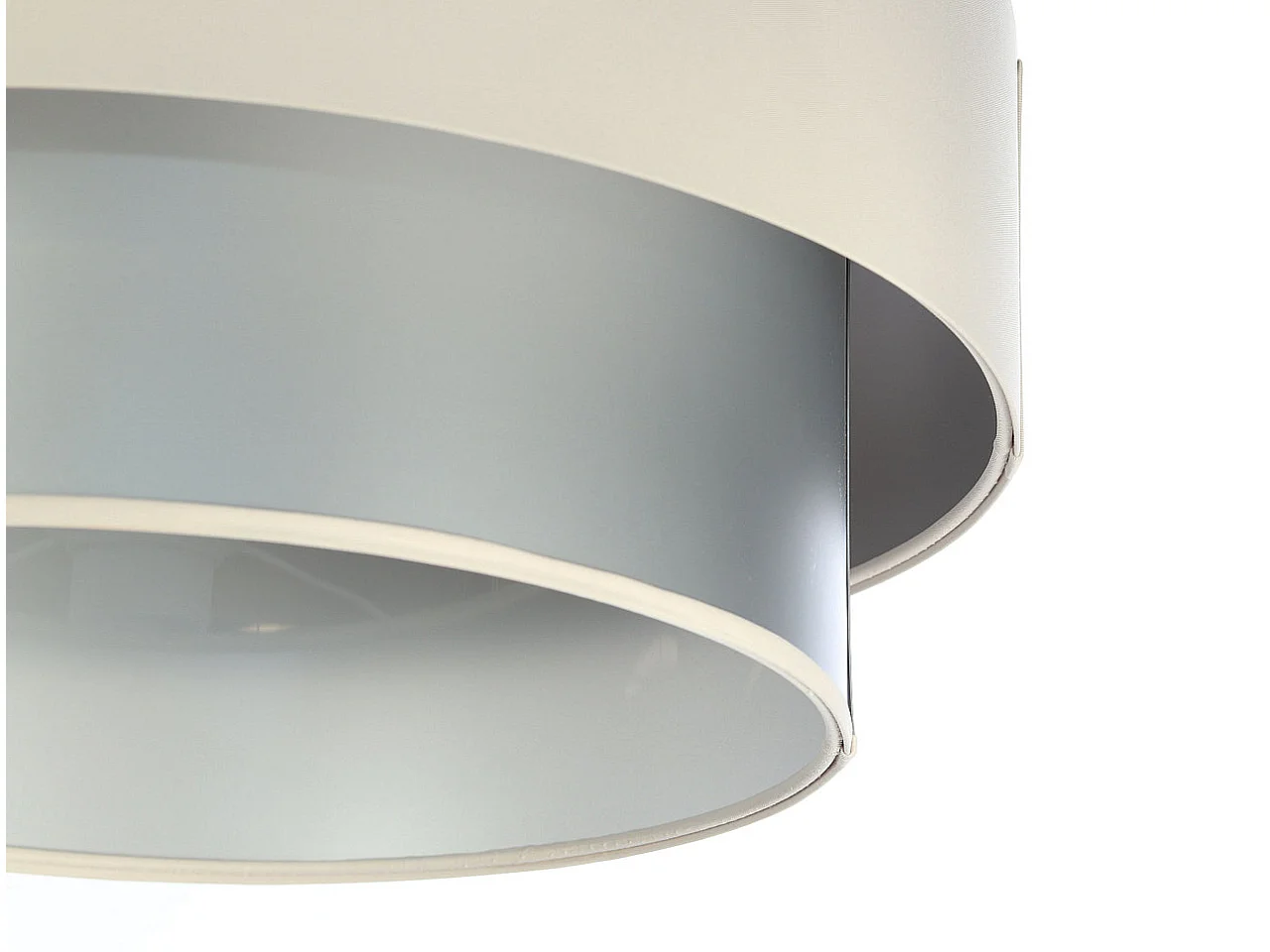 Suspension Duo crême et argent Ø60cm